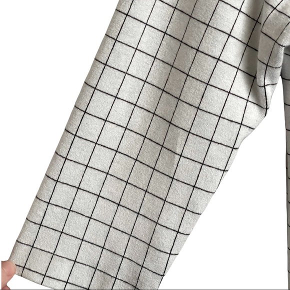 J. Jill White/Black Ponte Windowpane Boat Neckline 3/4 Sleeves Tunic Top size L - Picture 5 of 13